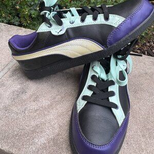 Puma Sport Lifestyle Black and purple leather Sneakers 8.5 Women's